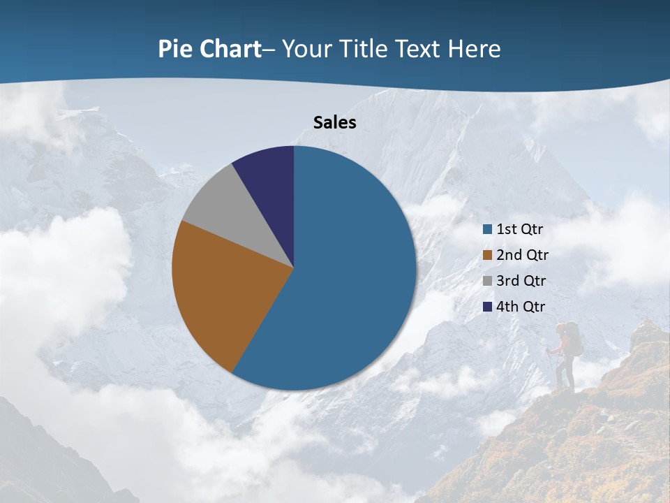 A Man Hiking Up A Mountain On A Sunny Day PowerPoint Template