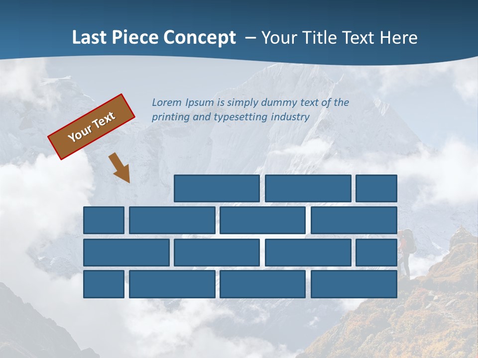 A Man Hiking Up A Mountain On A Sunny Day PowerPoint Template