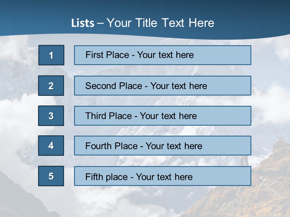 A Man Hiking Up A Mountain On A Sunny Day PowerPoint Template
