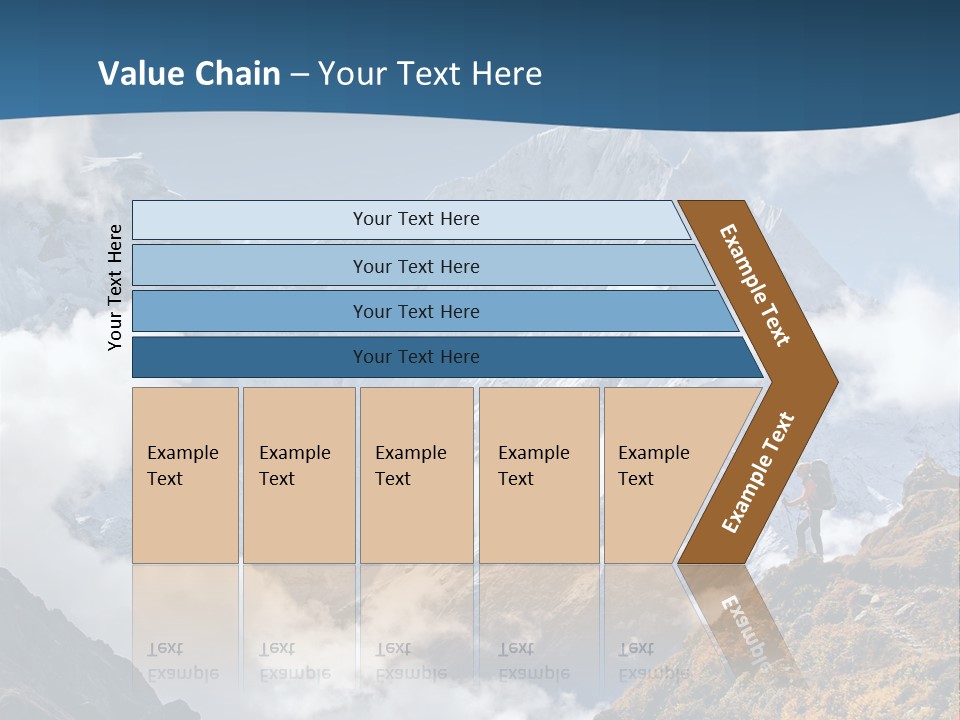 A Man Hiking Up A Mountain On A Sunny Day PowerPoint Template