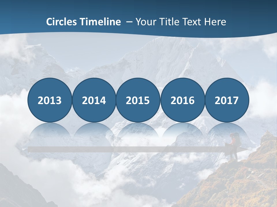 A Man Hiking Up A Mountain On A Sunny Day PowerPoint Template