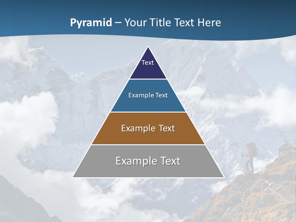 A Man Hiking Up A Mountain On A Sunny Day PowerPoint Template