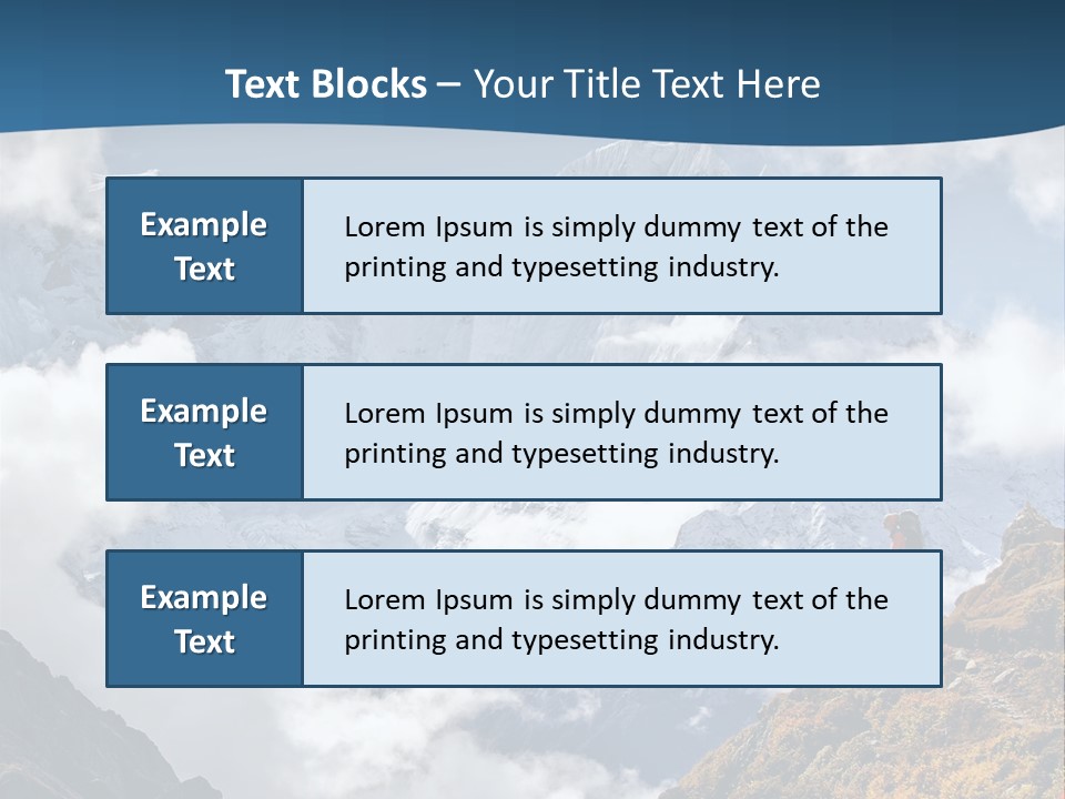 A Man Hiking Up A Mountain On A Sunny Day PowerPoint Template