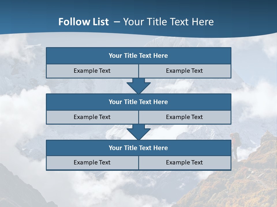 A Man Hiking Up A Mountain On A Sunny Day PowerPoint Template