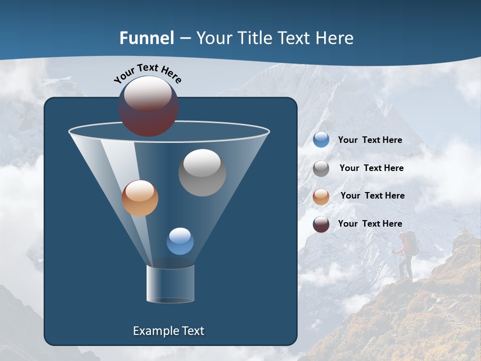 A Man Hiking Up A Mountain On A Sunny Day PowerPoint Template