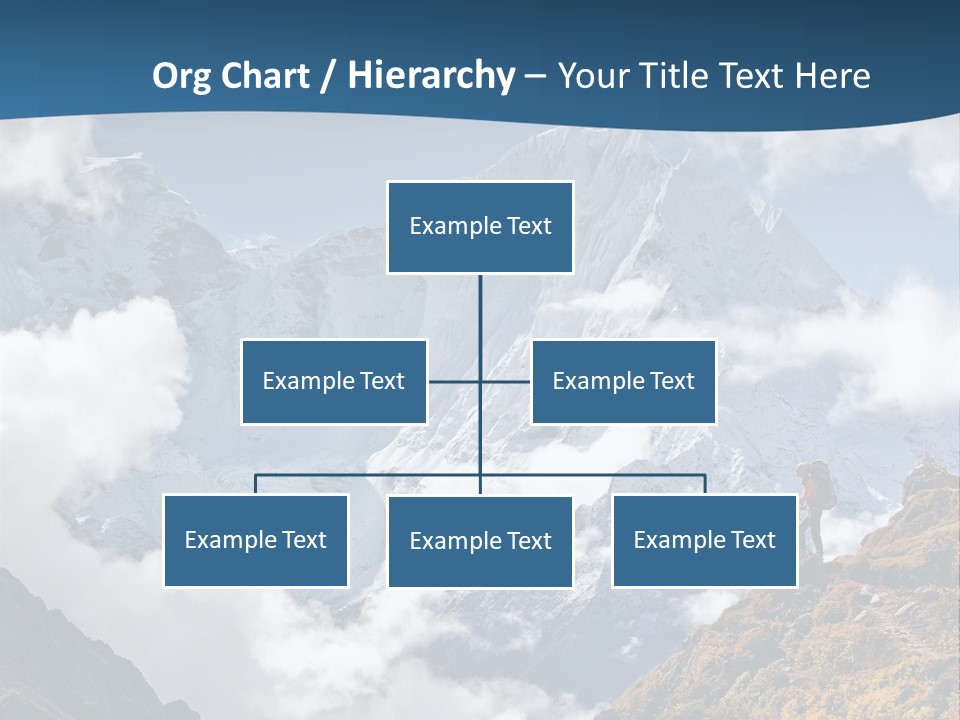 A Man Hiking Up A Mountain On A Sunny Day PowerPoint Template