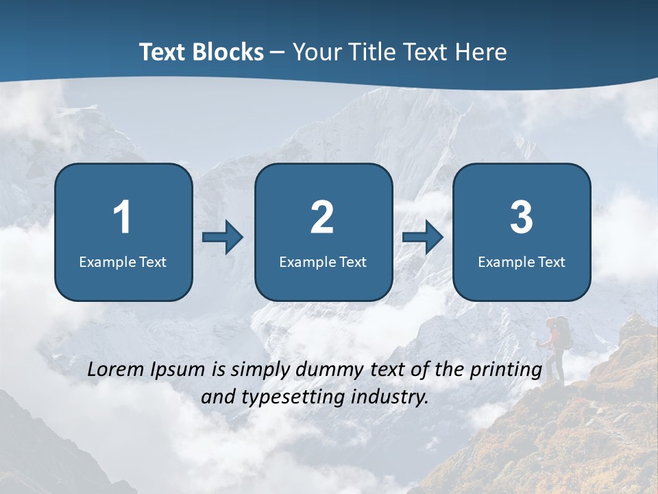 A Man Hiking Up A Mountain On A Sunny Day PowerPoint Template