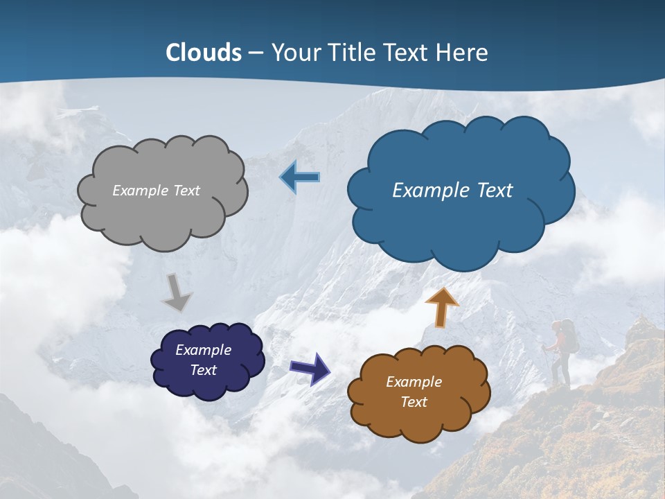 A Man Hiking Up A Mountain On A Sunny Day PowerPoint Template