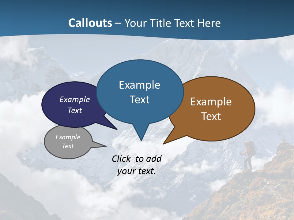 A Man Hiking Up A Mountain On A Sunny Day PowerPoint Template