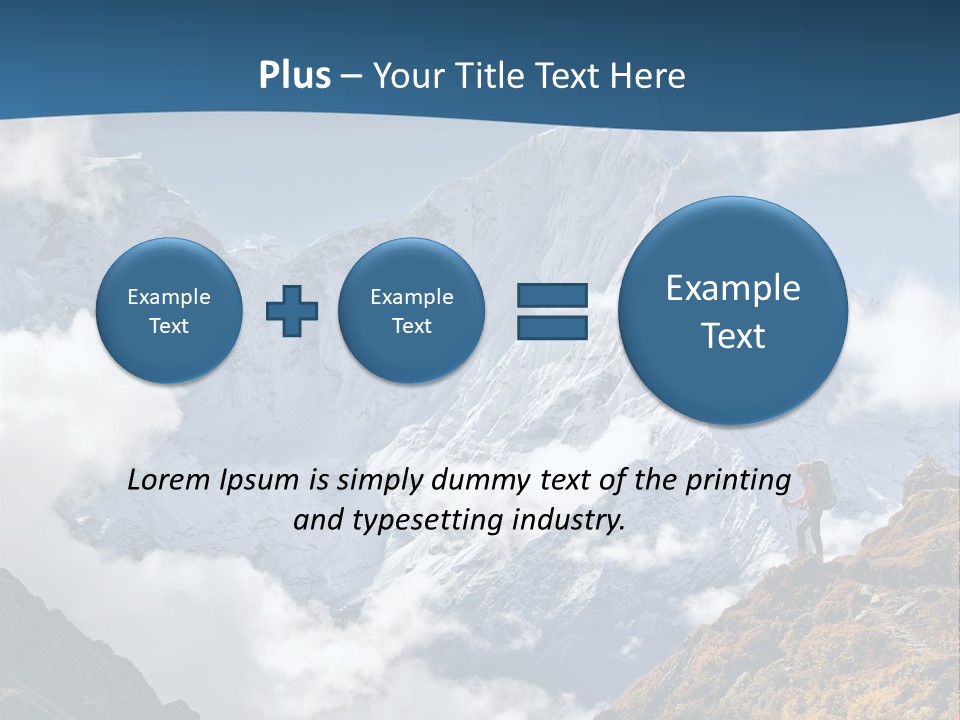 A Man Hiking Up A Mountain On A Sunny Day PowerPoint Template