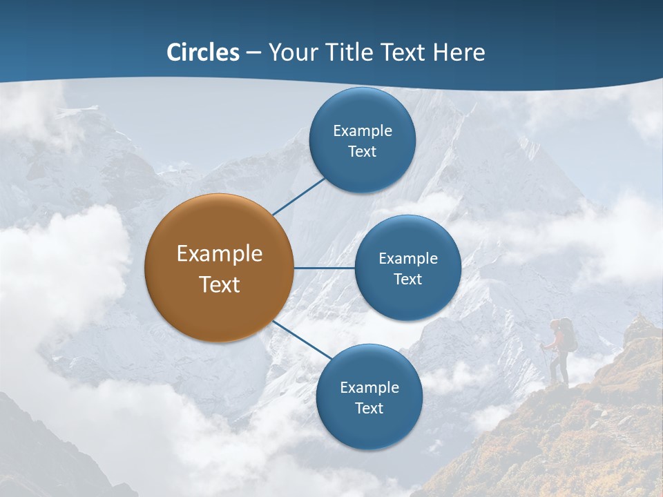 A Man Hiking Up A Mountain On A Sunny Day PowerPoint Template