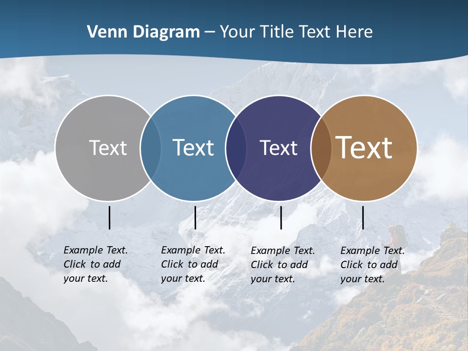 A Man Hiking Up A Mountain On A Sunny Day PowerPoint Template