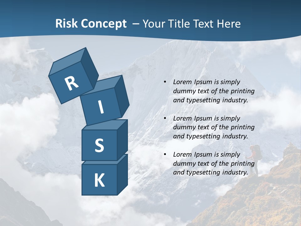 A Man Hiking Up A Mountain On A Sunny Day PowerPoint Template