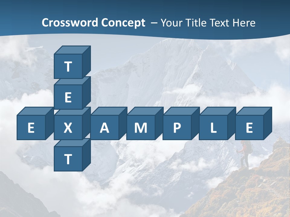 A Man Hiking Up A Mountain On A Sunny Day PowerPoint Template