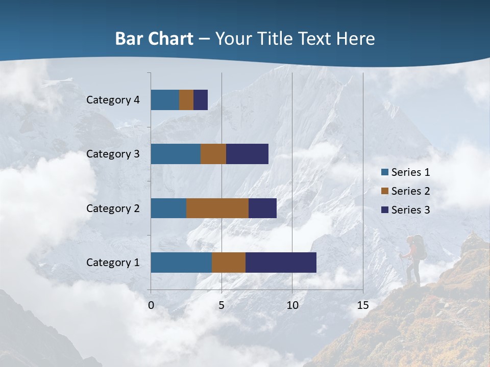 A Man Hiking Up A Mountain On A Sunny Day PowerPoint Template