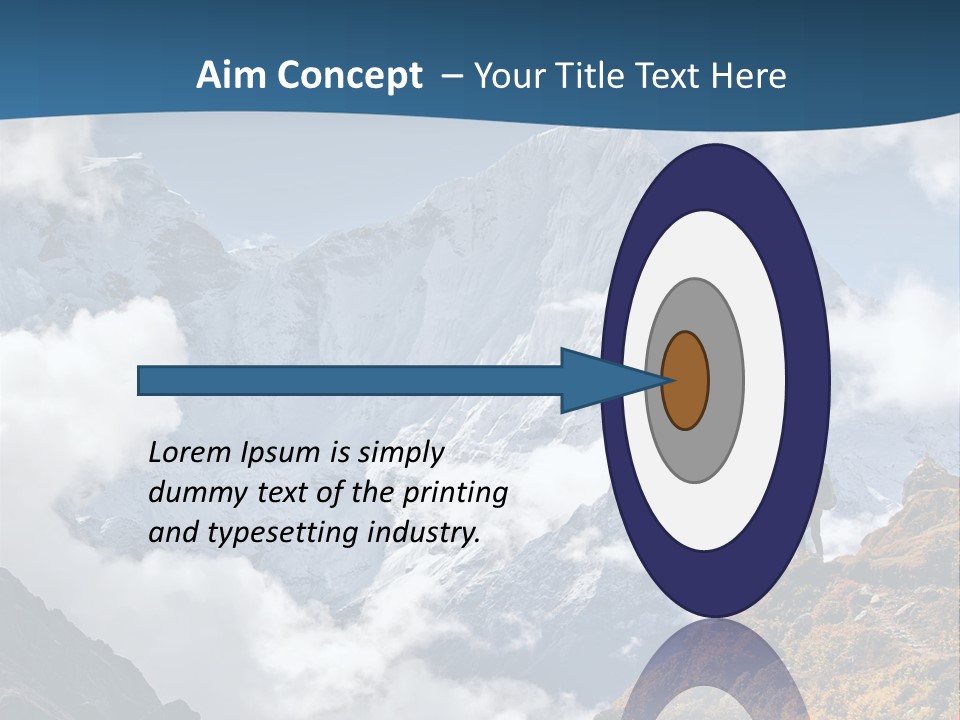 A Man Hiking Up A Mountain On A Sunny Day PowerPoint Template