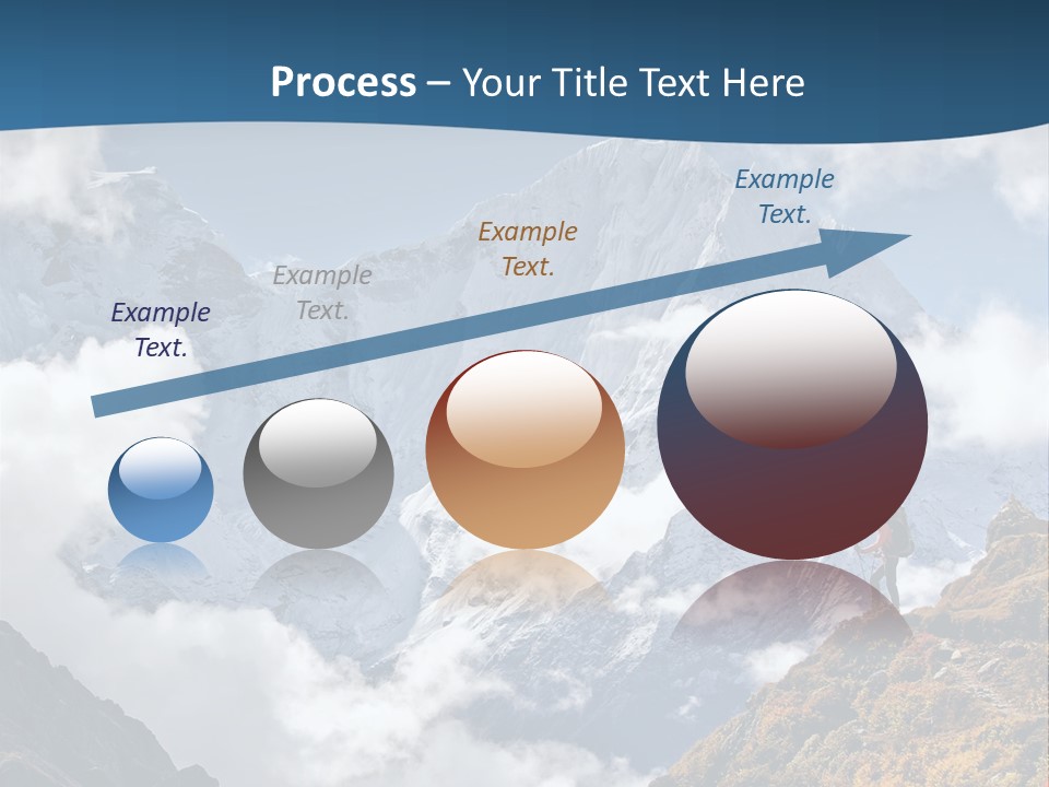 A Man Hiking Up A Mountain On A Sunny Day PowerPoint Template
