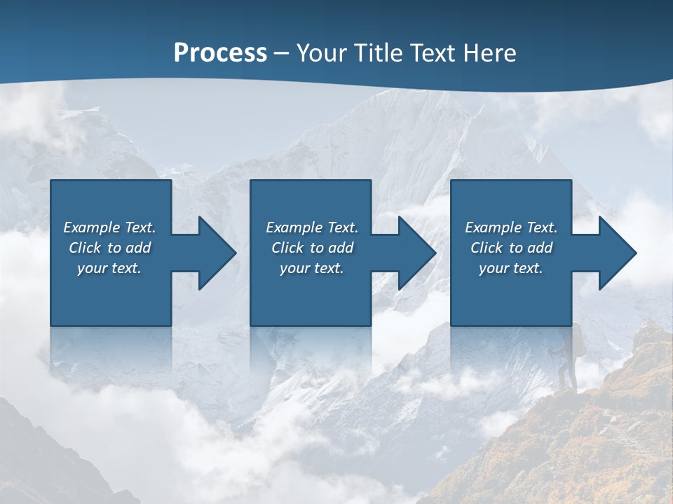 A Man Hiking Up A Mountain On A Sunny Day PowerPoint Template