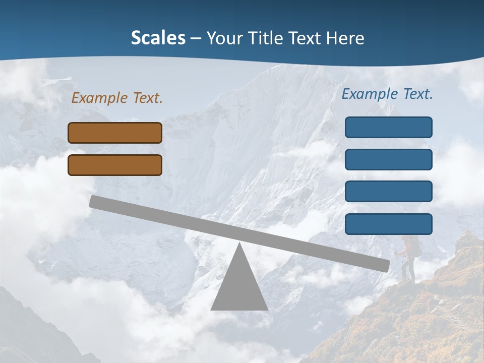A Man Hiking Up A Mountain On A Sunny Day PowerPoint Template
