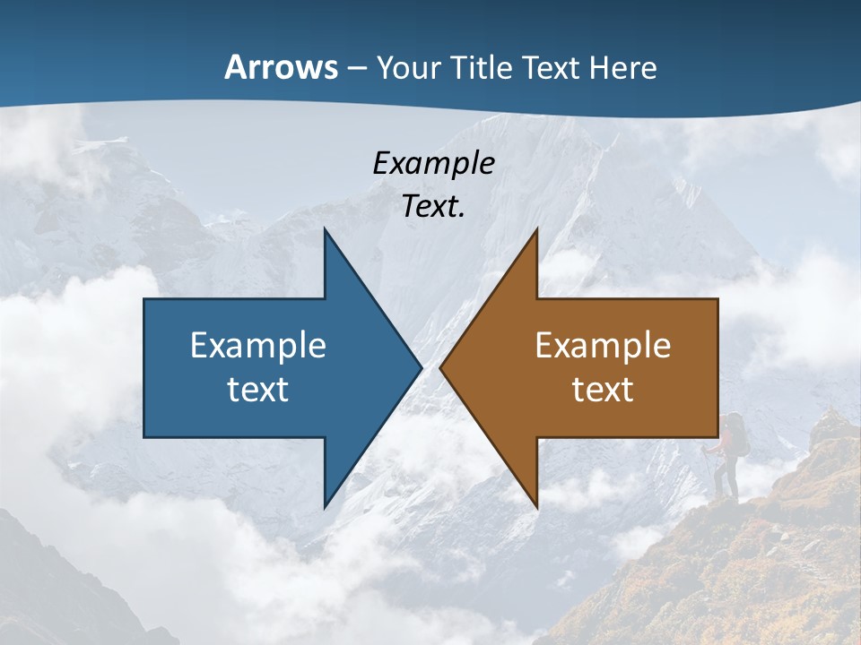 A Man Hiking Up A Mountain On A Sunny Day PowerPoint Template