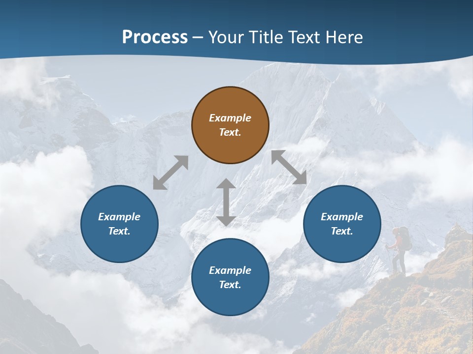 A Man Hiking Up A Mountain On A Sunny Day PowerPoint Template