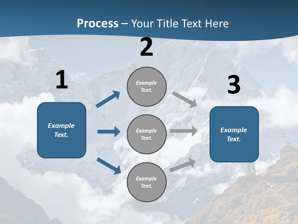 A Man Hiking Up A Mountain On A Sunny Day PowerPoint Template