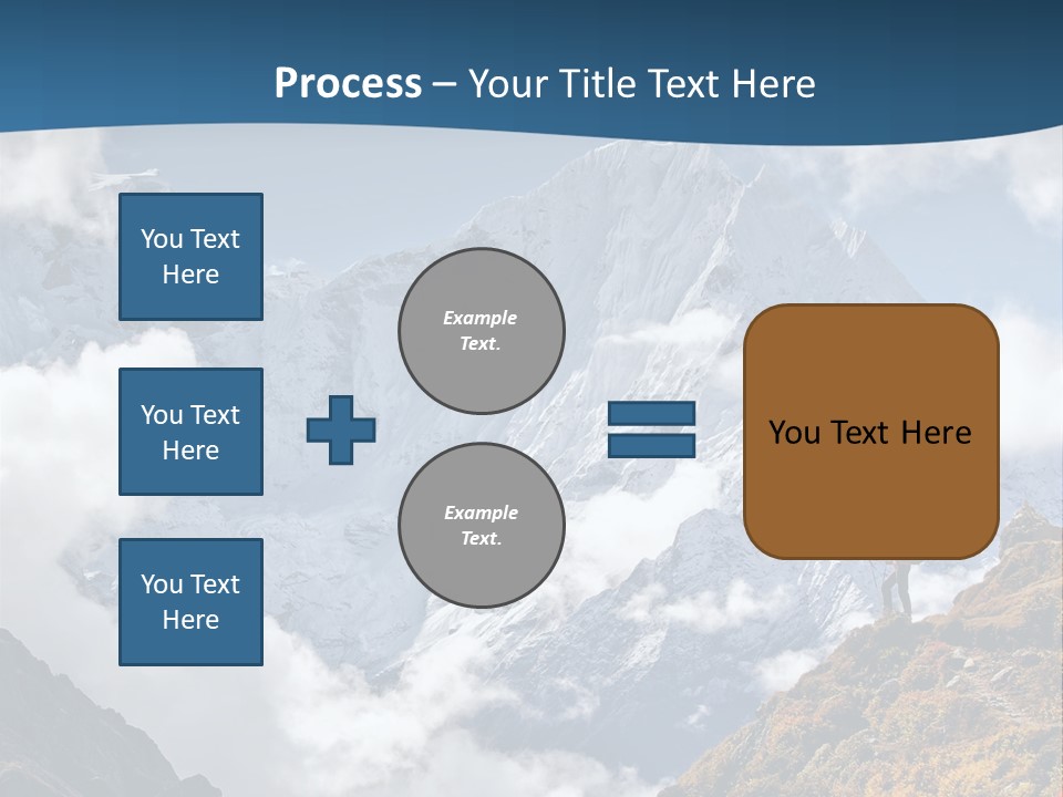 A Man Hiking Up A Mountain On A Sunny Day PowerPoint Template
