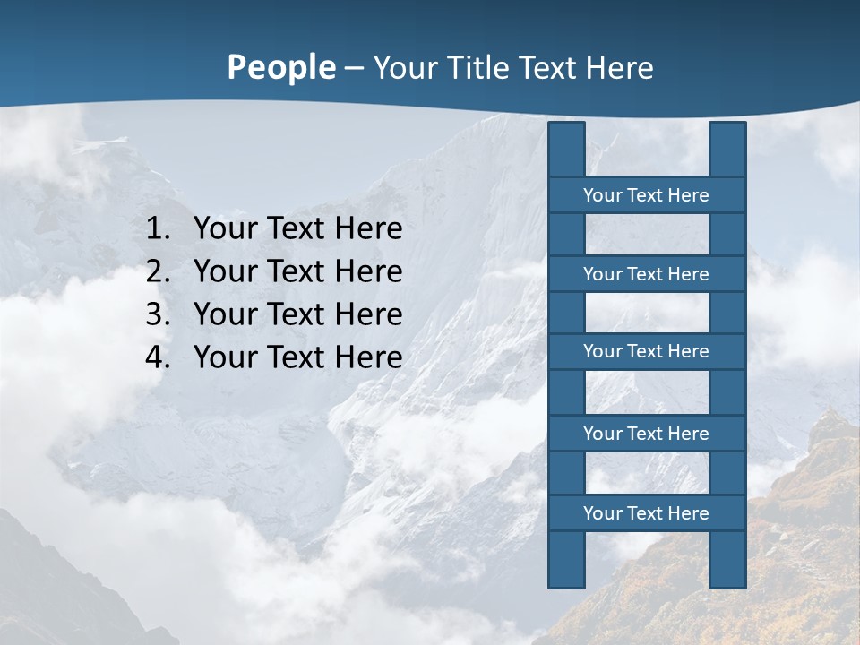 A Man Hiking Up A Mountain On A Sunny Day PowerPoint Template