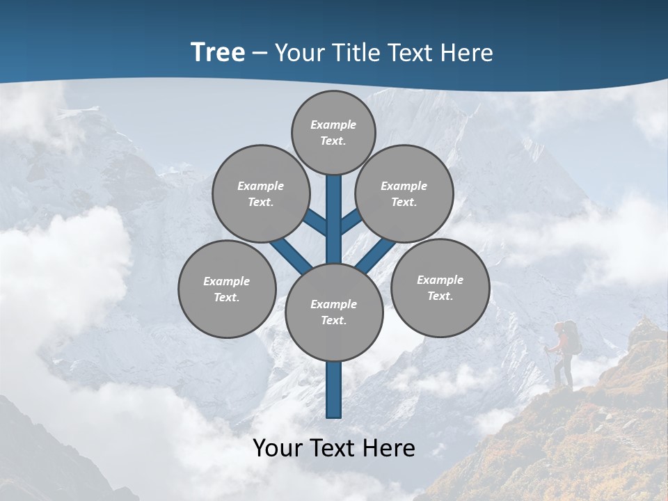 A Man Hiking Up A Mountain On A Sunny Day PowerPoint Template