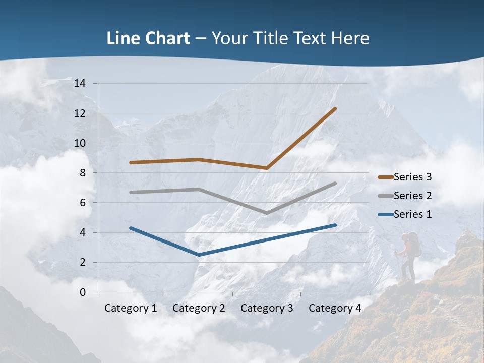 A Man Hiking Up A Mountain On A Sunny Day PowerPoint Template