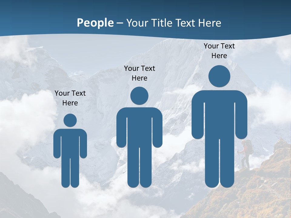 A Man Hiking Up A Mountain On A Sunny Day PowerPoint Template