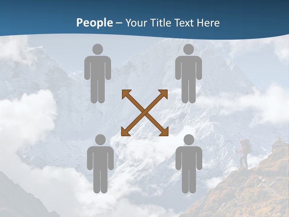 A Man Hiking Up A Mountain On A Sunny Day PowerPoint Template