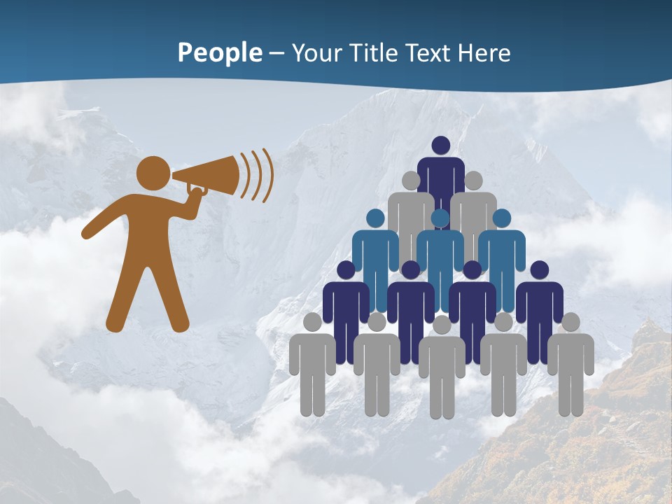 A Man Hiking Up A Mountain On A Sunny Day PowerPoint Template