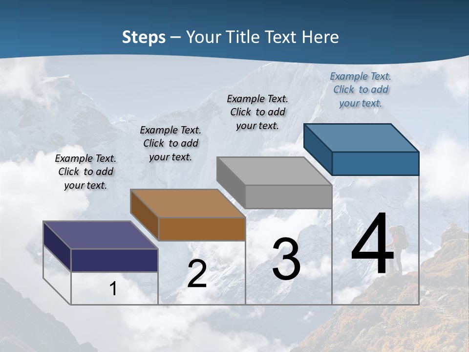 A Man Hiking Up A Mountain On A Sunny Day PowerPoint Template