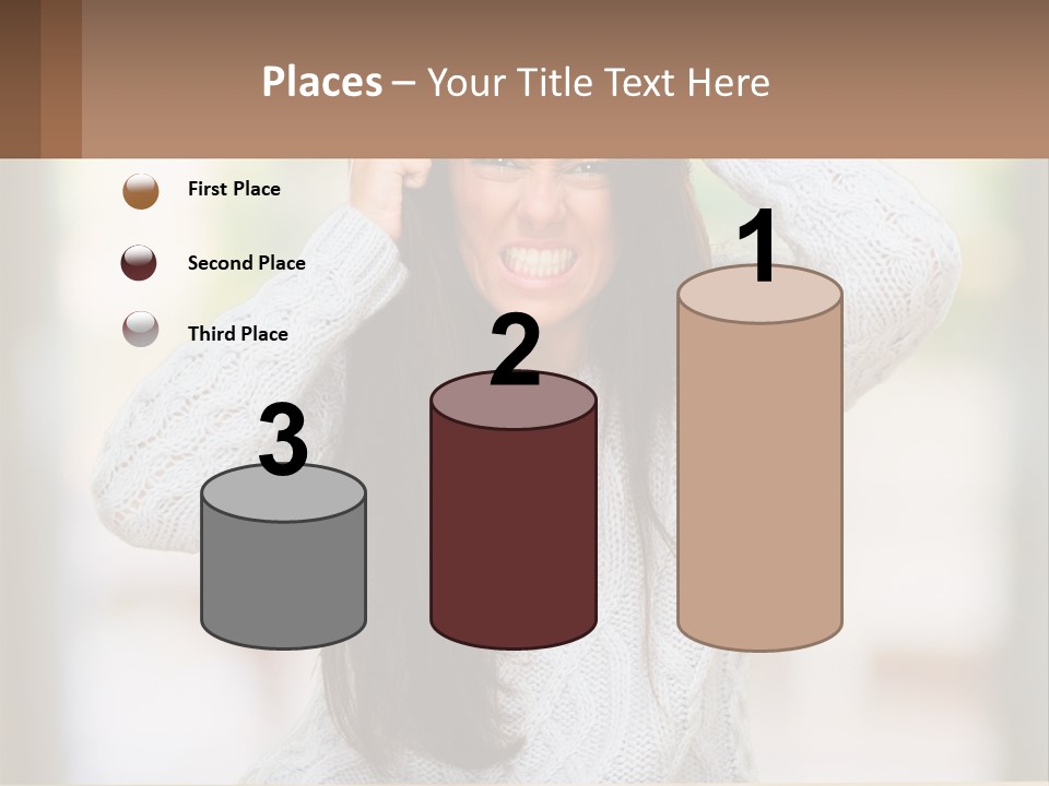 A Woman Holding Her Hair In Front Of Her Head PowerPoint Template