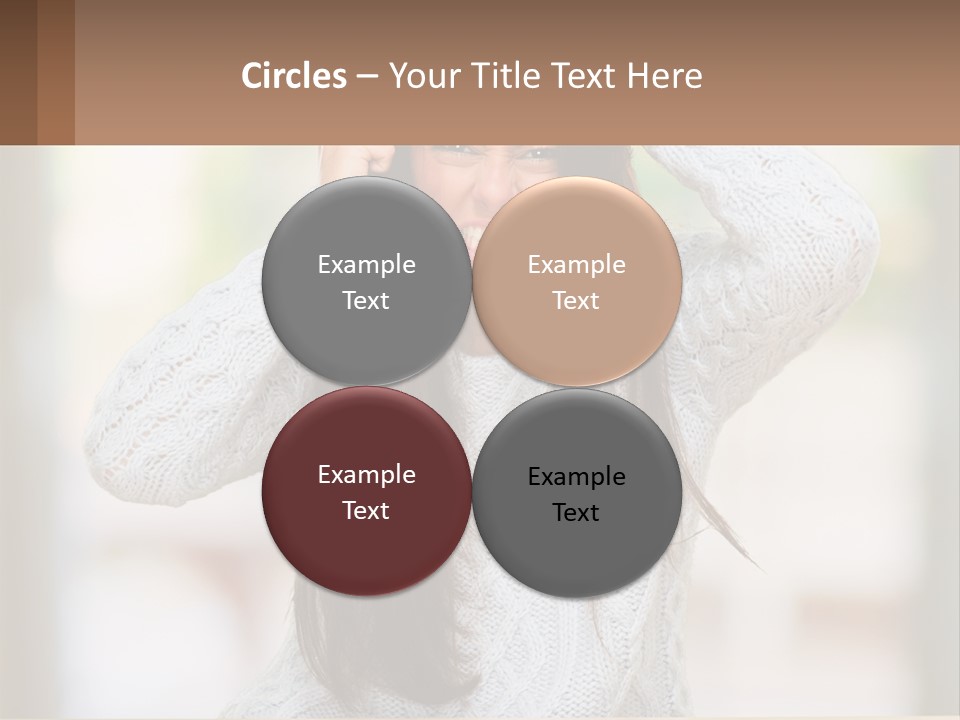 A Woman Holding Her Hair In Front Of Her Head PowerPoint Template