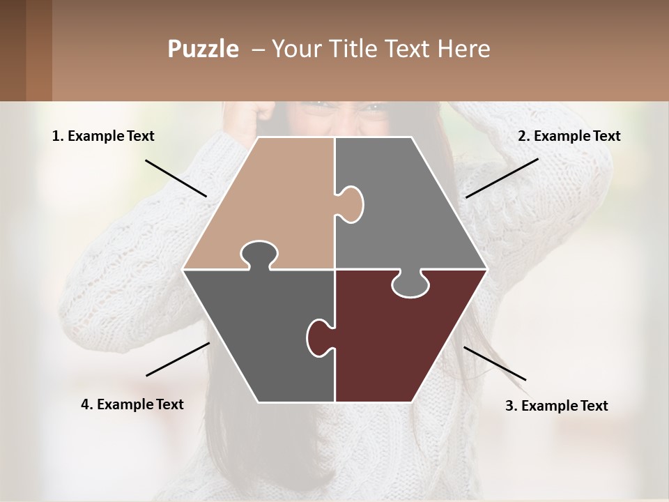 A Woman Holding Her Hair In Front Of Her Head PowerPoint Template