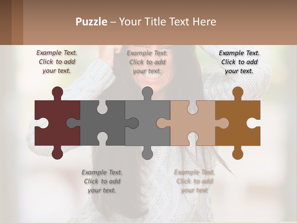 A Woman Holding Her Hair In Front Of Her Head PowerPoint Template