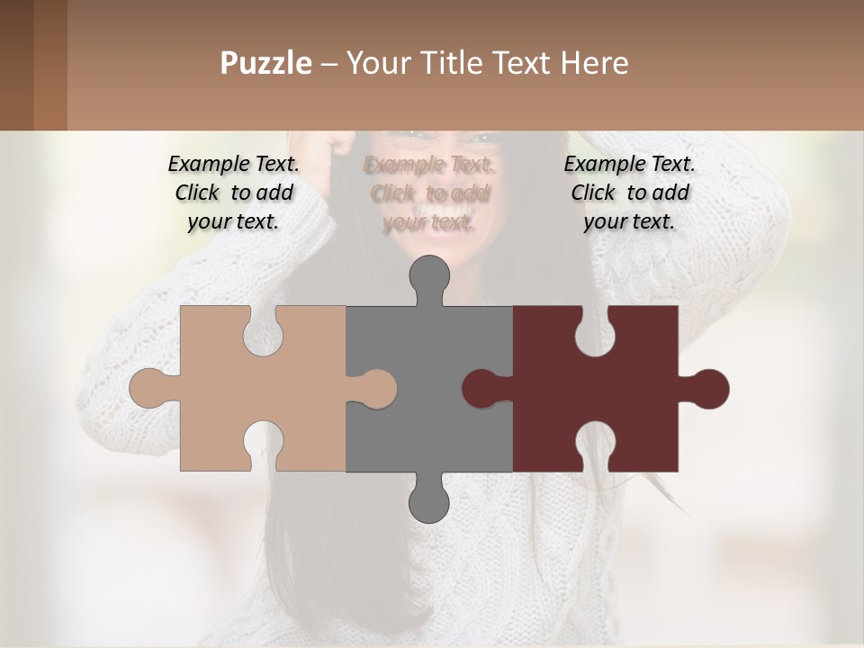 A Woman Holding Her Hair In Front Of Her Head PowerPoint Template