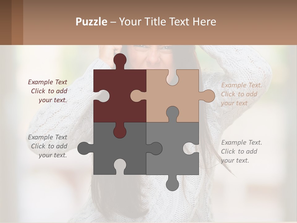 A Woman Holding Her Hair In Front Of Her Head PowerPoint Template