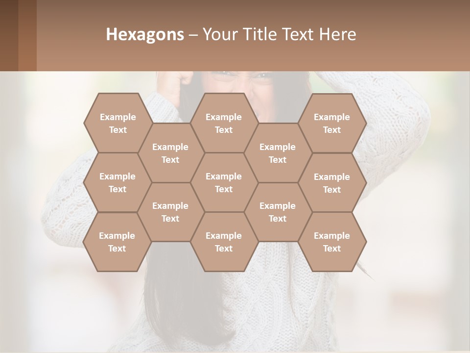 A Woman Holding Her Hair In Front Of Her Head PowerPoint Template