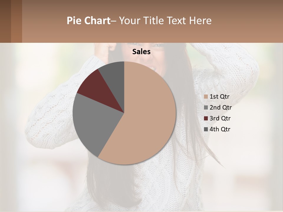 A Woman Holding Her Hair In Front Of Her Head PowerPoint Template