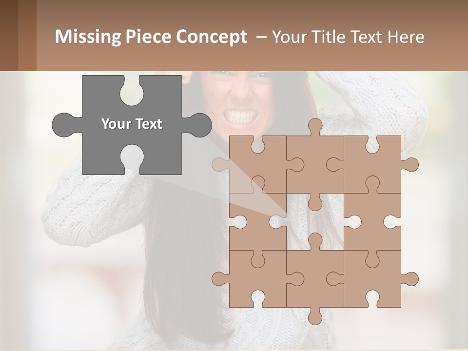 A Woman Holding Her Hair In Front Of Her Head PowerPoint Template