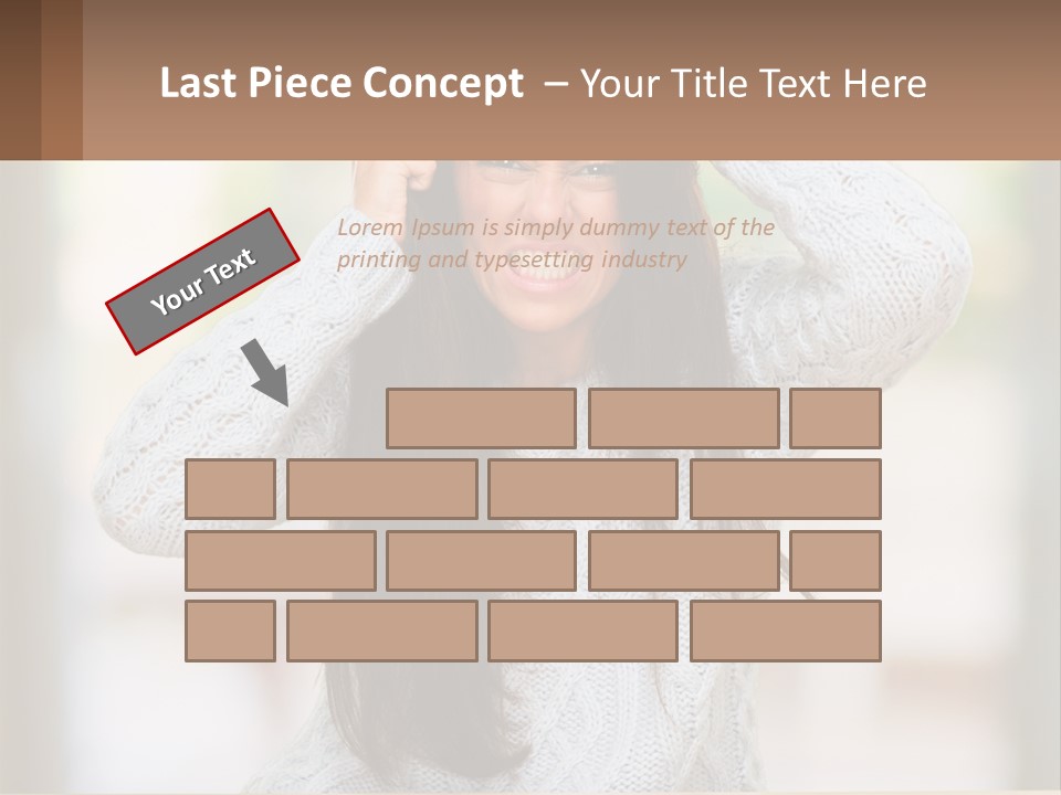 A Woman Holding Her Hair In Front Of Her Head PowerPoint Template