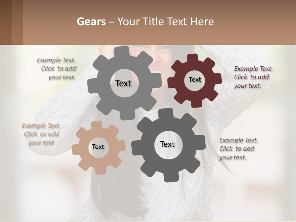 A Woman Holding Her Hair In Front Of Her Head PowerPoint Template