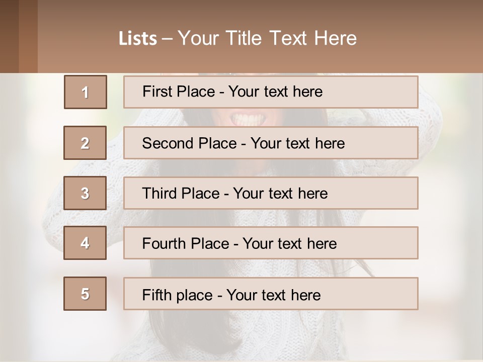 A Woman Holding Her Hair In Front Of Her Head PowerPoint Template