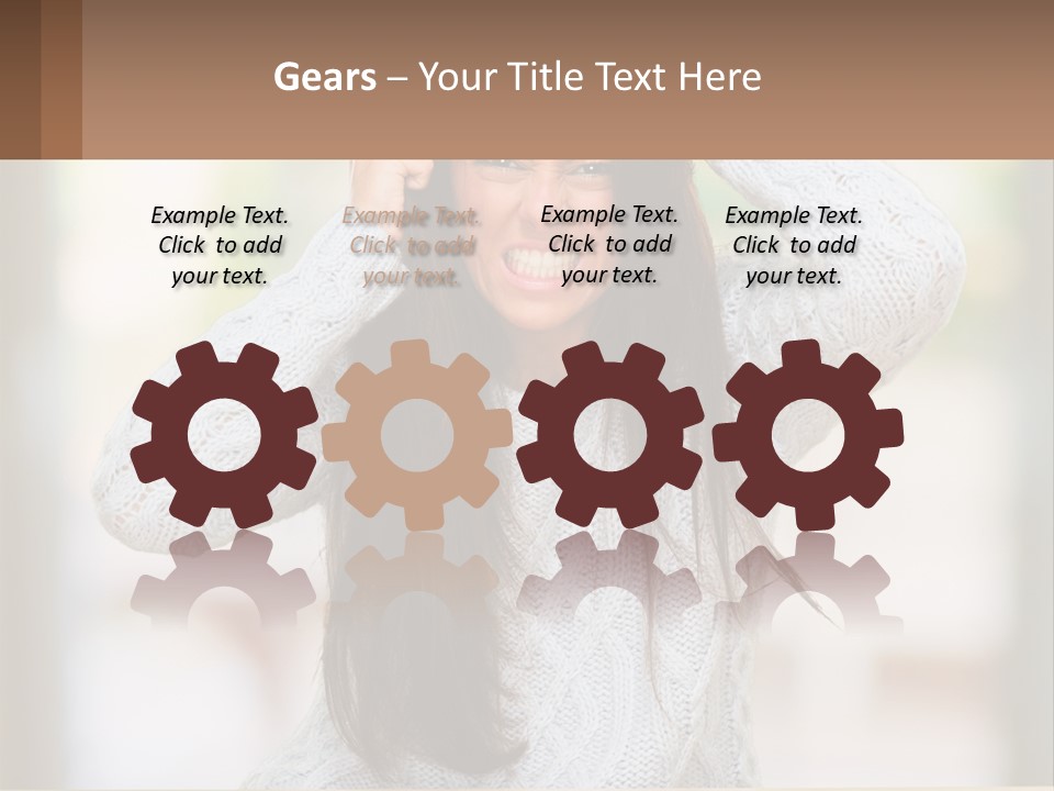 A Woman Holding Her Hair In Front Of Her Head PowerPoint Template