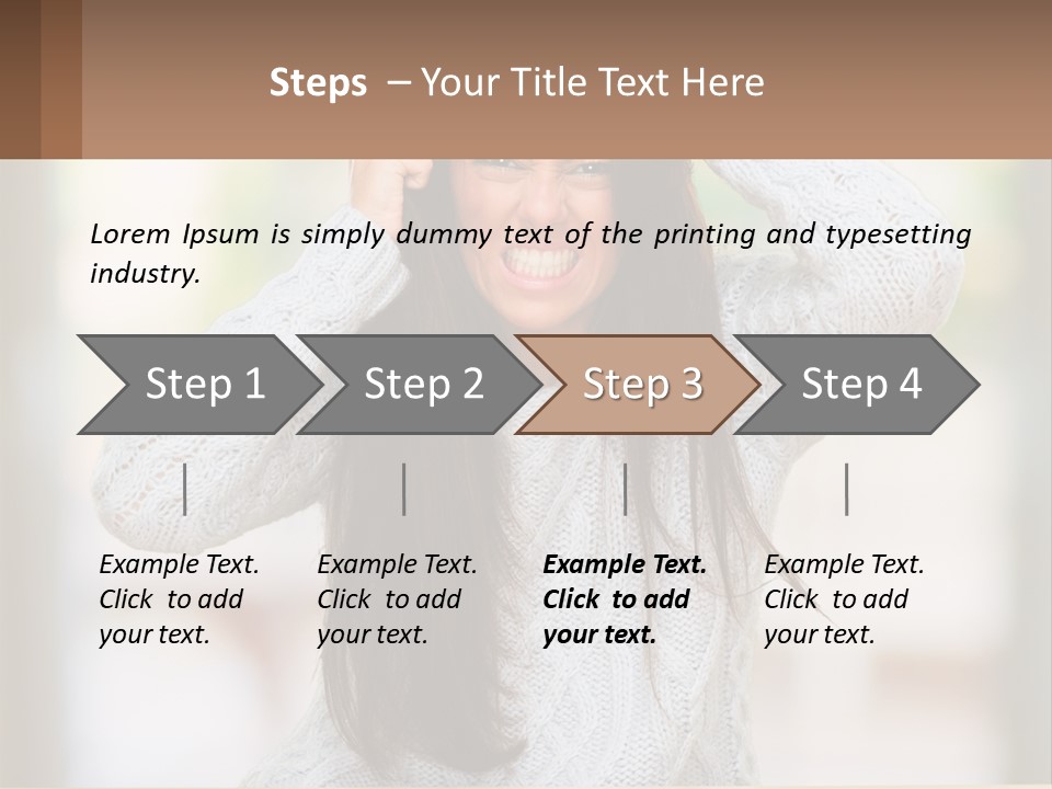 A Woman Holding Her Hair In Front Of Her Head PowerPoint Template