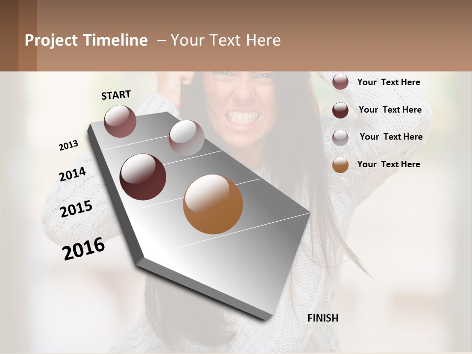A Woman Holding Her Hair In Front Of Her Head PowerPoint Template
