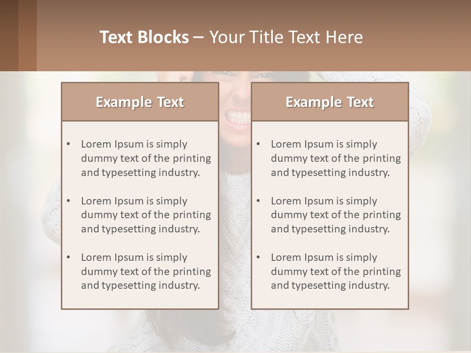 A Woman Holding Her Hair In Front Of Her Head PowerPoint Template